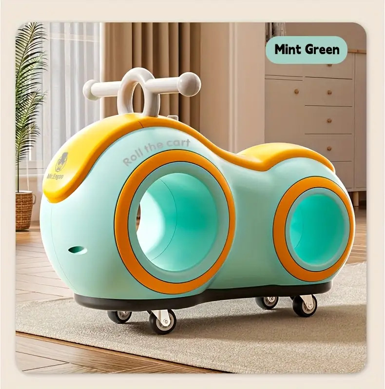 Baby Walker & Toddler Balance Bike with 4-Wheel Stability, 220lb Anti-Tip, Music & Lights - Indoor/Outdoor Ride-On Toy for 12-24 Month Boys & Girls, Parent-Child Interactive Learning Bike, Ideal First Birthday Gift (Pink/Green/Blue/Yellow)