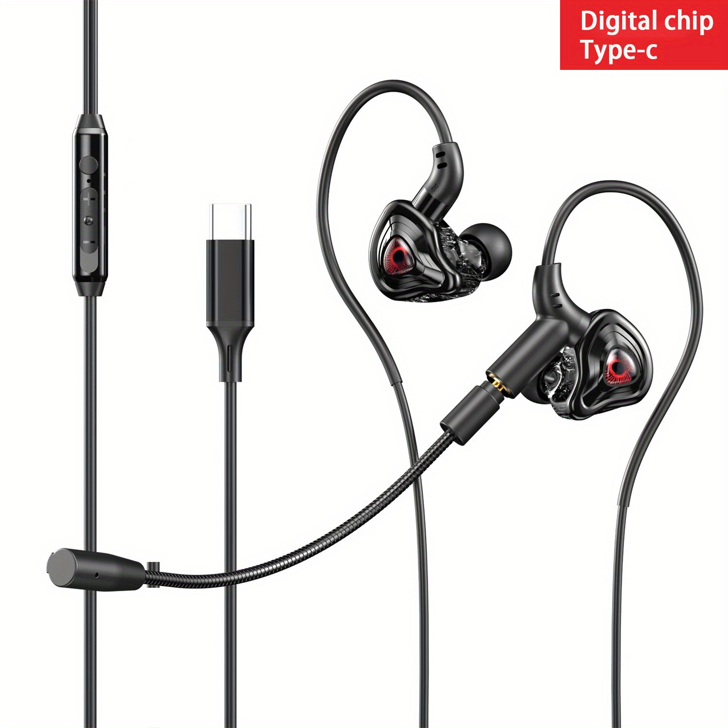 New Dual Microphone 3.5mm/type- -ear Wired Headset, Hifi With Hd Noise-canceling Microphone Sports Gaming Headset For Iphone 15-17/for And Other Cell Phones Wired Headset