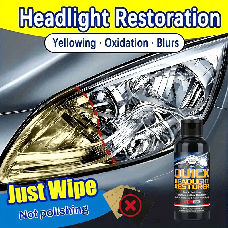 

Universal Headlight Repair Kit - A Car Light Restoration Agent For Fixing Yellowing, Scratches, And Oxidation, Providing A Clear And Bright , Plastic Headlight Restoration Liquid.