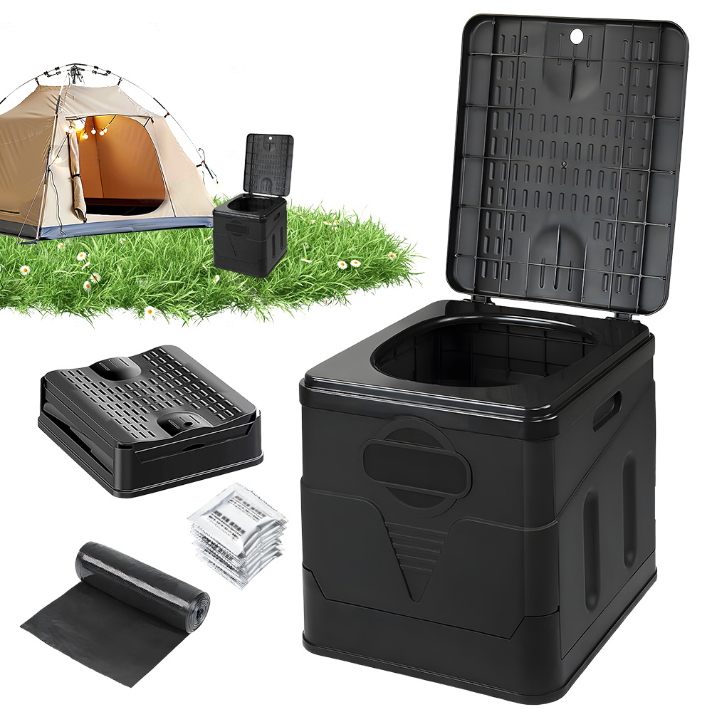 Outdoor Folding Portable Toilet With Handles On Sides For Camping, Fishing, Hiking | Applicable, Made Of Other Plastic, Brand: Anikers