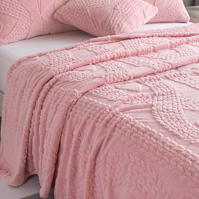 TEMU Small Blanket, Luxury Plush Flannel Jacquard Blanket - Lightweight Throw With Elegant Geometric Pattern, Suitable For Indoor And Outdoor Use,