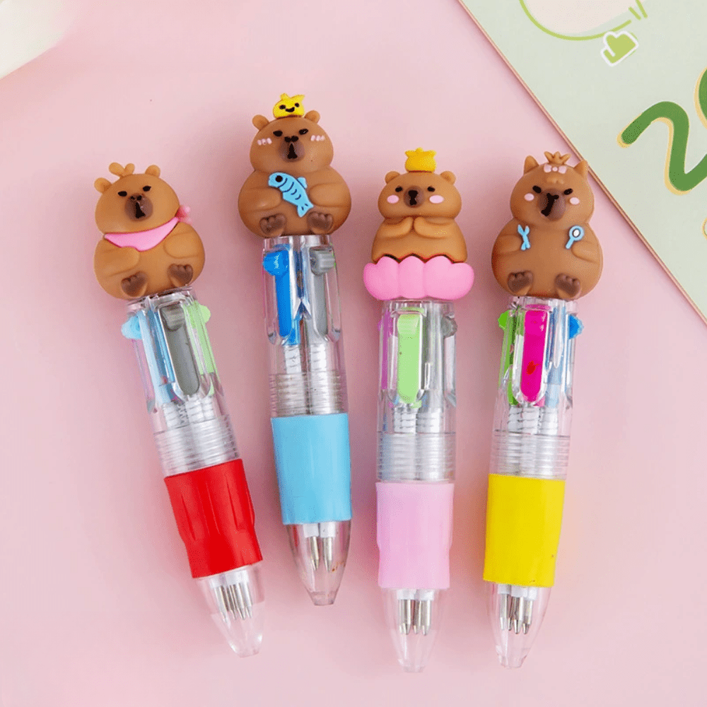 20pcs multi color round capybara ballpoint pens   color pen fine tip retractable used for party gifts back to school gifts classroom rewards bulk gifts for students office stationery Product details 5