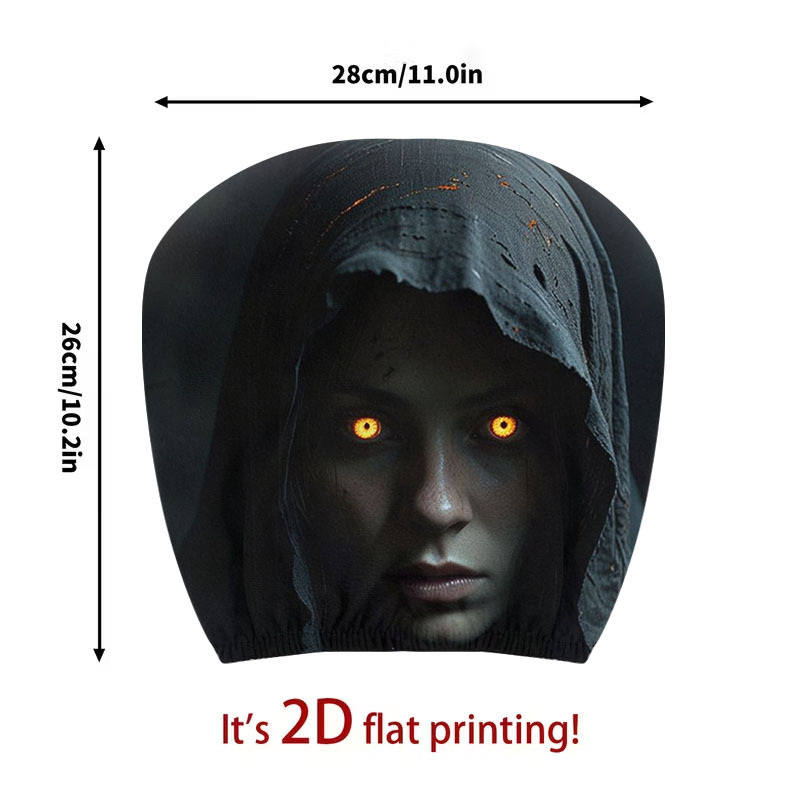 2pcs   hooded bright   mysterious portrait pattern car headrest covers perfect upgrade for car interior showcasing individual charm   for   suitable for all car models   Product details 3