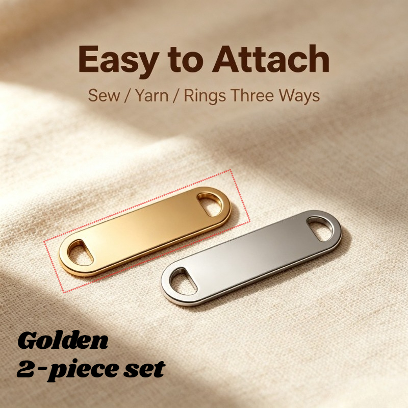 TEMU Custom Laser-engraved Blank Dual-hole Metal Tags, Stainless Steel Name Id Plates, Customized Personalized Stainless Steel Dual-hole Long Strip