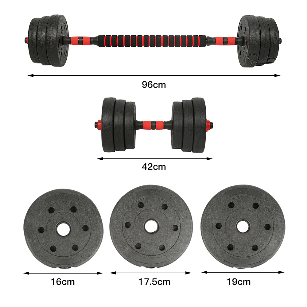 Verstelbare halter- en barbellset van 20 kg (2-in-1)
