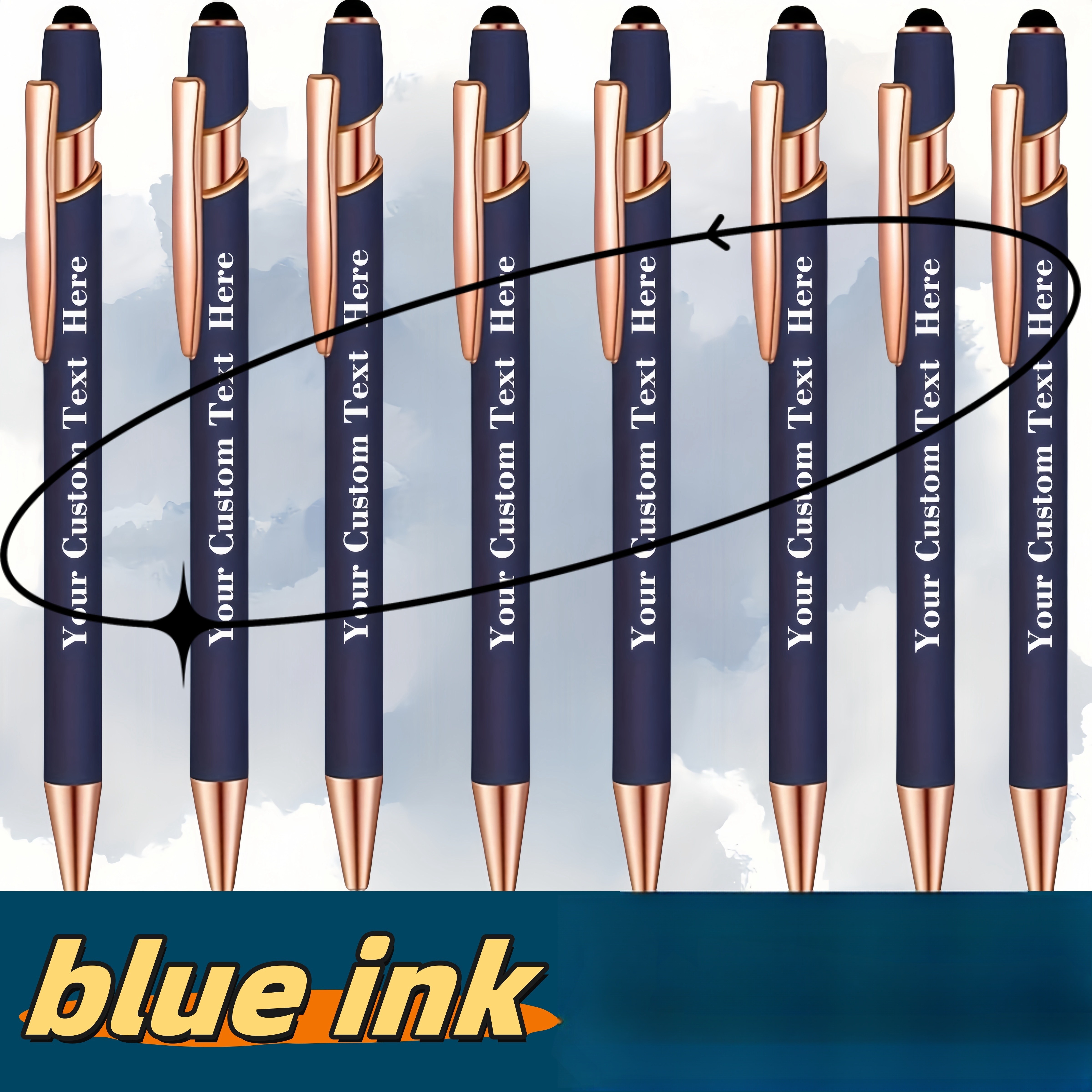 

27-pack Personalized Metal Ballpoint Pens, Custom Engraved Smooth Writing Instruments For School And Office, Ideal Gift For Teens And Adults, Touchscreen Compatible - Gifts, Promotions, And Business