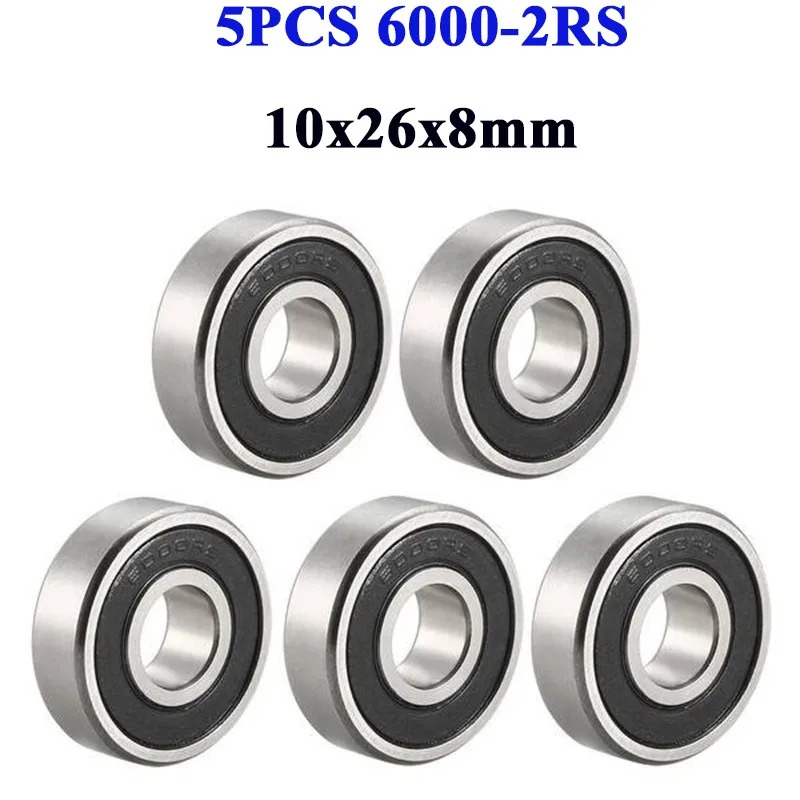 TEMU 5pcs High Quality 6000 2rs 6000rs 6000-2rs 6000 Rs 6000-2rsh 10x26x8 High Quality Deep Ball Bearings