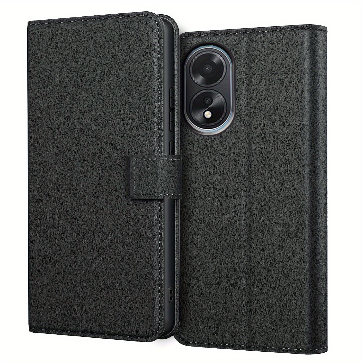 TEMU Phone Case - Protective Phone Case Cover For Oppo A18 / A38 4g, Featuring A Kickstand, Faux Leather, Card Slot, And A