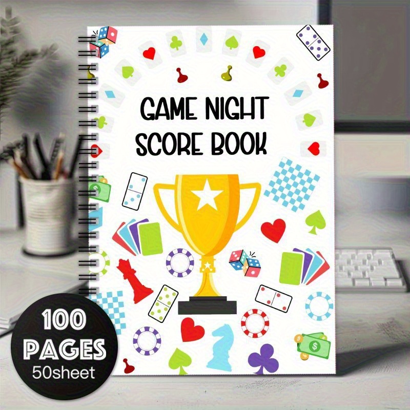 TEMU Fun Spiral Notebook 1pc Scoring Spiral Notebook Journal, Gift For Board Game Enthusiasts, Board Game Record, Housewarming Gift For Board Game