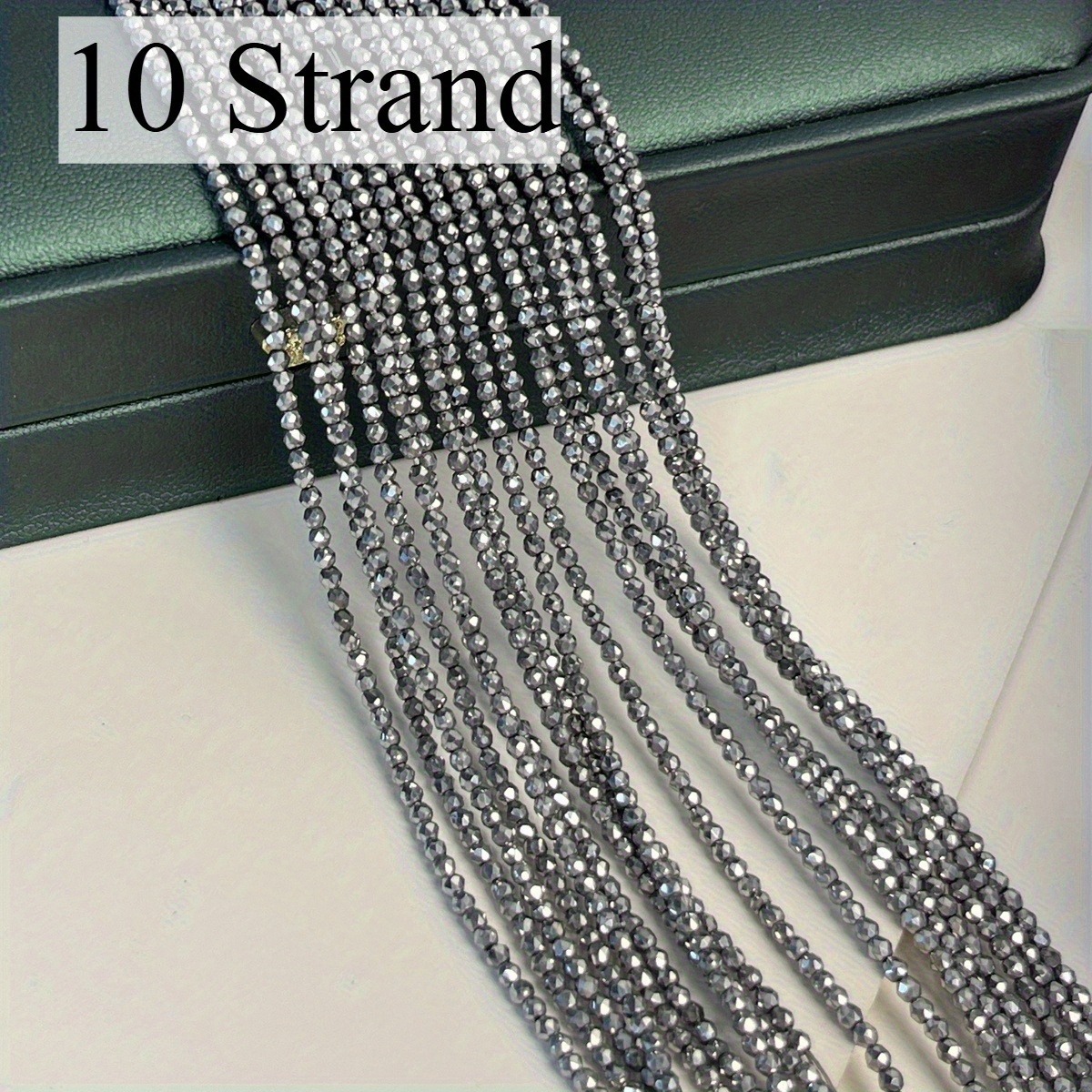 E-shop Mini Facettierte, veredelte Farbperlen, 2 mm / 3 mm für Schmuckherstellung - Armbänder, Halsketten, 38 cm (ca. 15 Zoll) Stränge, Schmuckzubehör