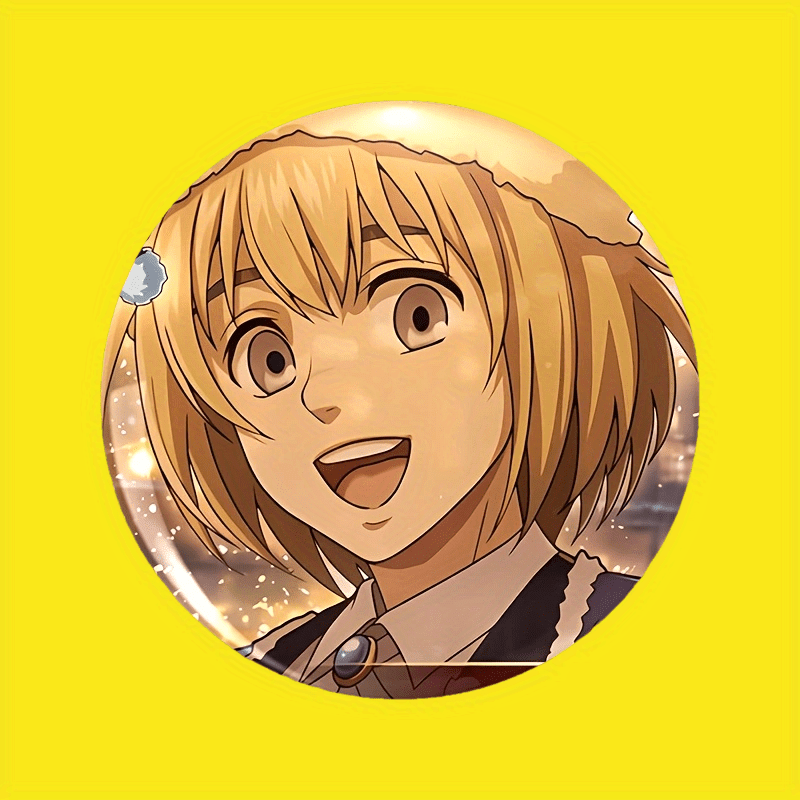 TEMU Men's Anime Brooch Pin - Retro Denim Hat & Backpack Collar Accessory, Durable Metal Pin With Smiling Male Face, Casual & Formal Wear, Gift For