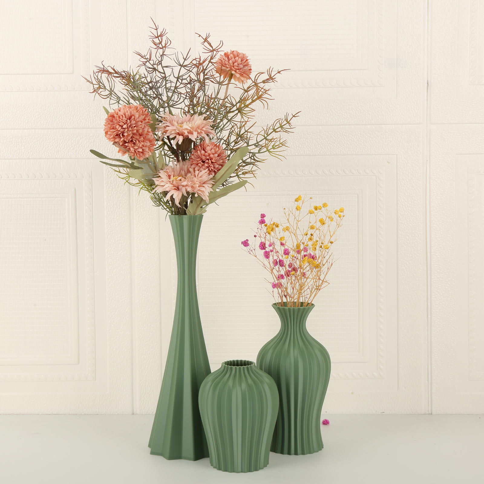 TEMU 3pcs-3pcs Art Vase Set, Bohemian-style Vases For Dried Flower Arrangements, Used As Centerpiece Decorations For Home Decor, Suitable For Home