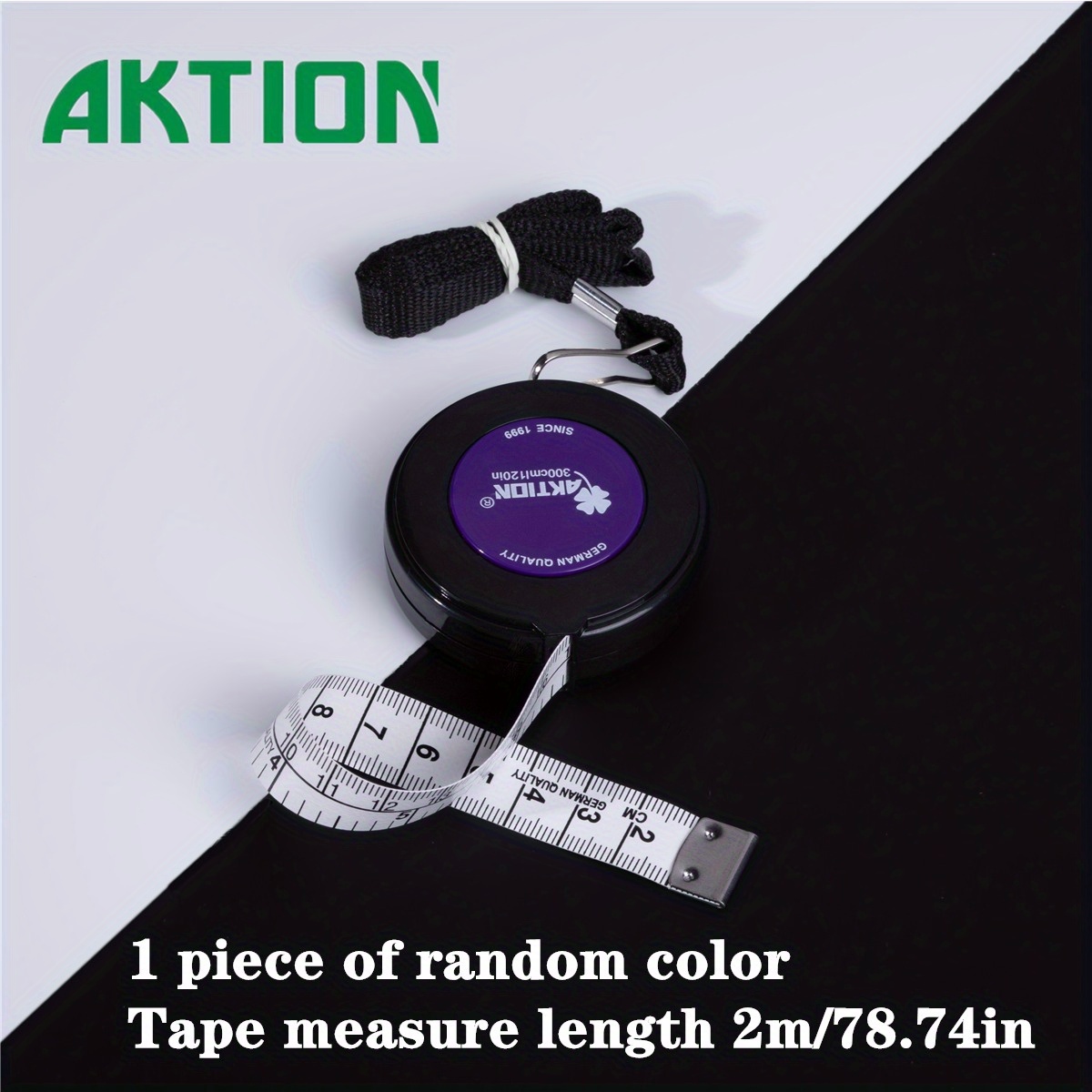 Aktion German Quality 1.5m/2m/ Retractable Double-sided Tape Measure - Portable Ruler For Body, Sewing, Knitting & Craft Diy | Metric/inch Scale | Durable Lightweight Tool, Random Color Sending