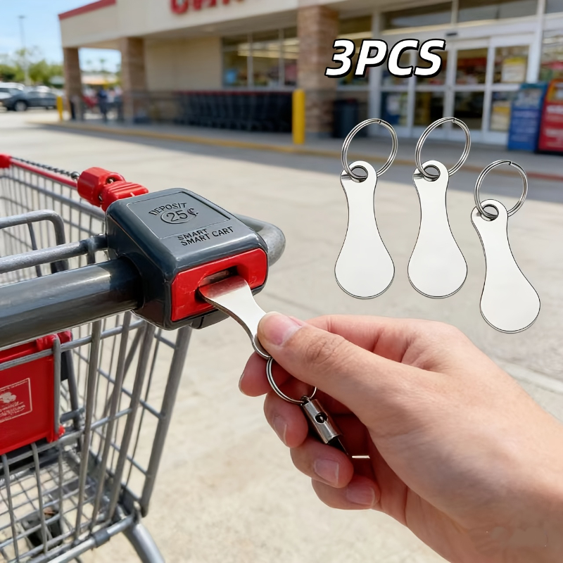 3pcs Anti-loss Shopping Cart Tokens, Exquisite Backpack Accessories, Novelty Keychains