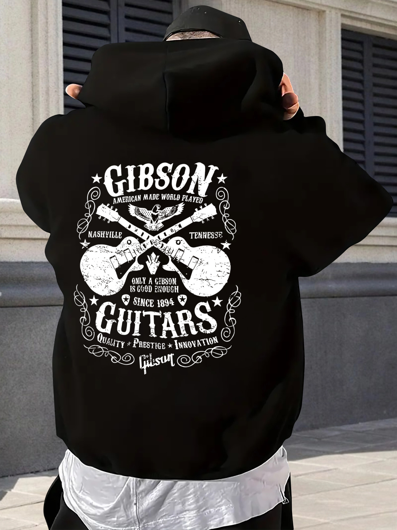 felpa cappuccio chitarre blu navy Temu Italy