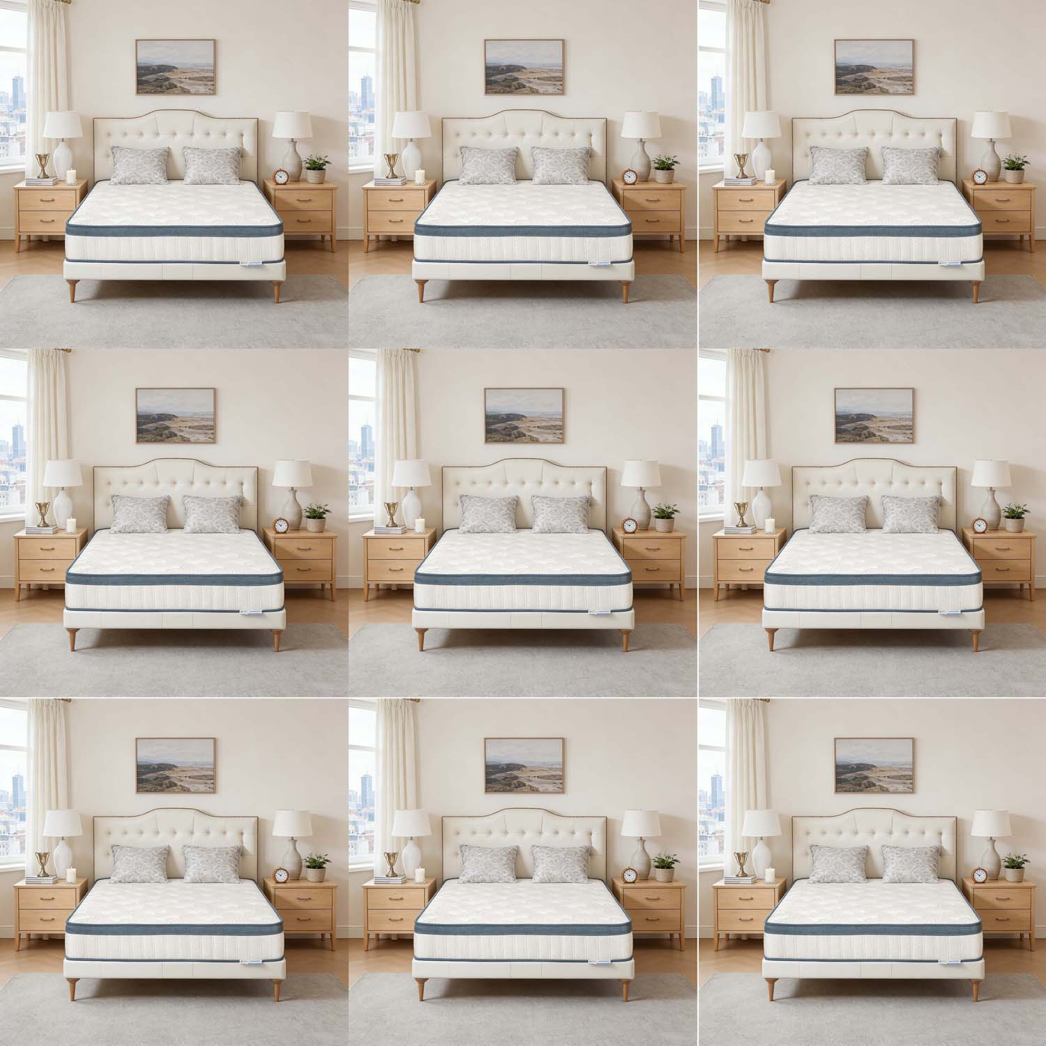 Mattress Height 22 Cm, Mattress Medium Hardness H3, 7-zone Mattress, Spring Mattress With Memory Foam (140 X 200 X 22 Cm)