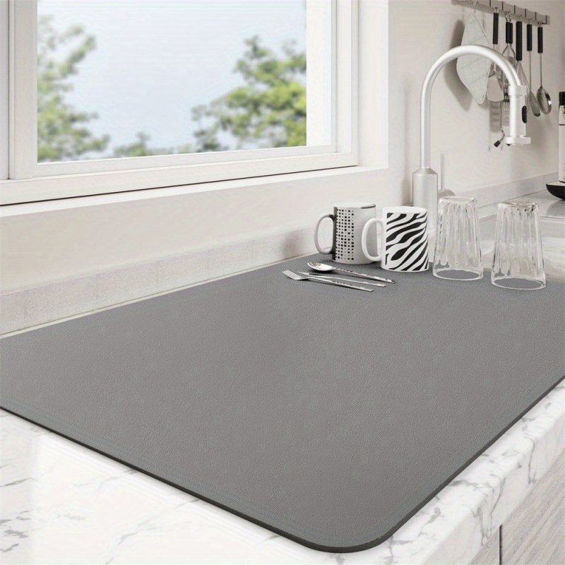 super absorbent dish draining mat heat resistant non slip kitchen countertop mat suitable for coffee machines sinks countertops easy to   saving design   decoration protects sink area