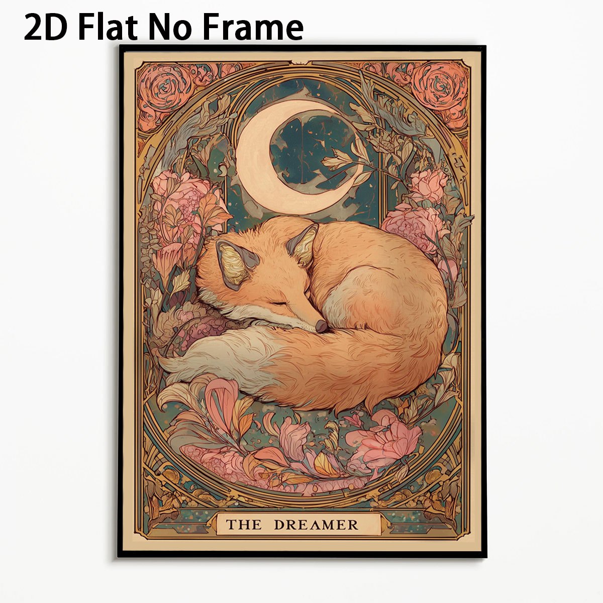 TEMU 2d Flat, 2d Flat, 1pc 2d Flat Moon Posters Vintage Aesthetic Wall Decoration Unframed Canvas Printing Home Decor Suitable For Living Rooms,