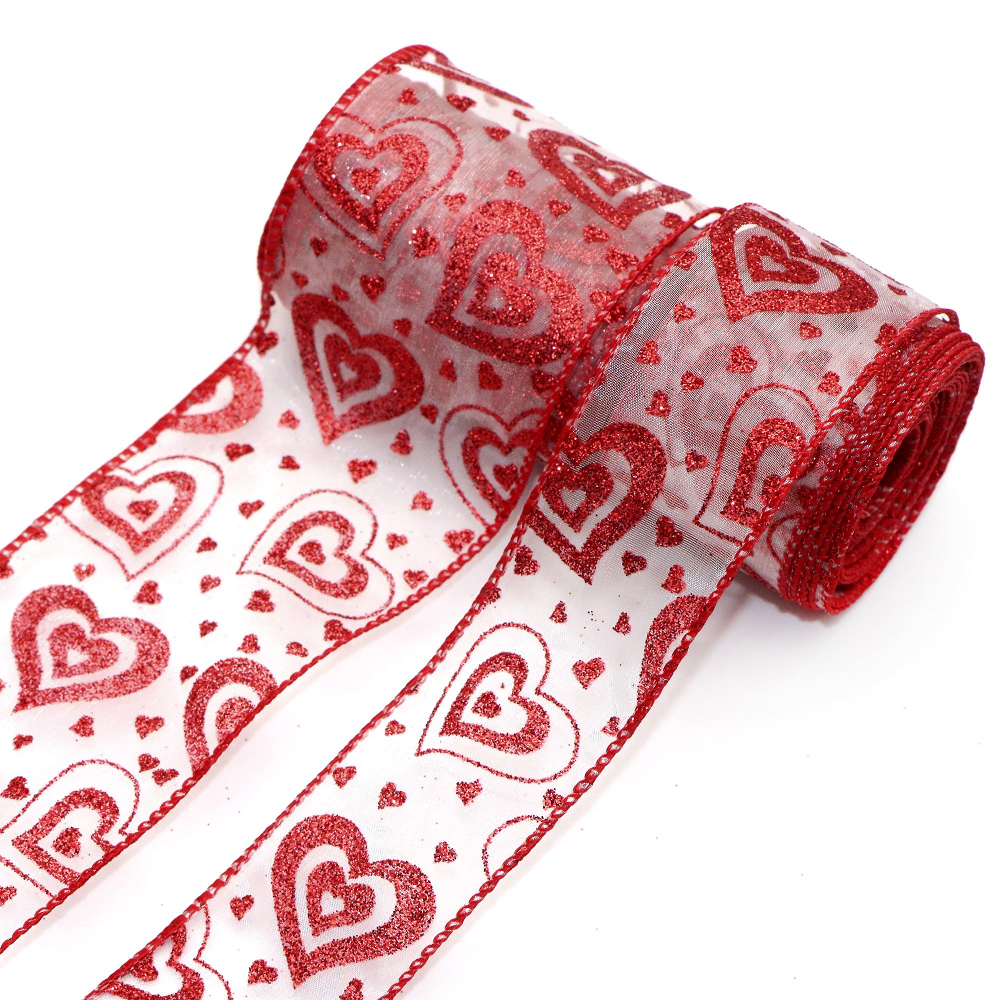 

5 Yards Heart Love Ribbon Roll, Valentine's Day Decorative Ribbon For Wreaths, Gift Wrapping, Party Decor, Diy Hair Bows, Crafts, Headwear, And Garment Embellishments