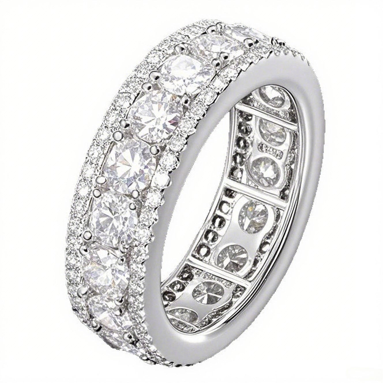 Image of A Stylish Hip-hop Ring Featuring A Micro-inlaid Design With 3 , European And . This Unisex Accessory Is Perfect For Fashion Enthusiasts And Makes A Great Gift For Birthdays, Christmas, Or Halloween