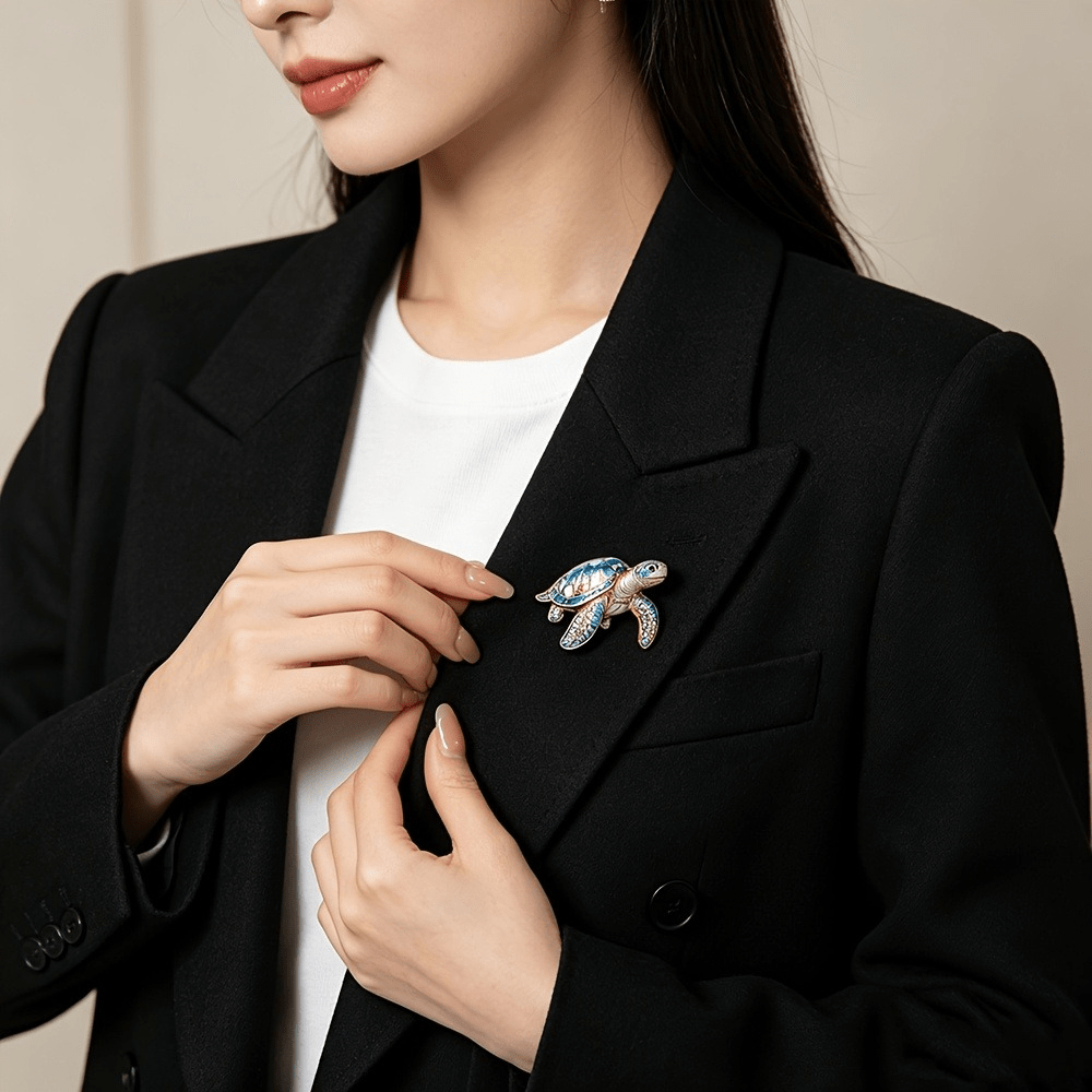 Baroque Elegant Gradient Enamel Turtle Brooch, Gift