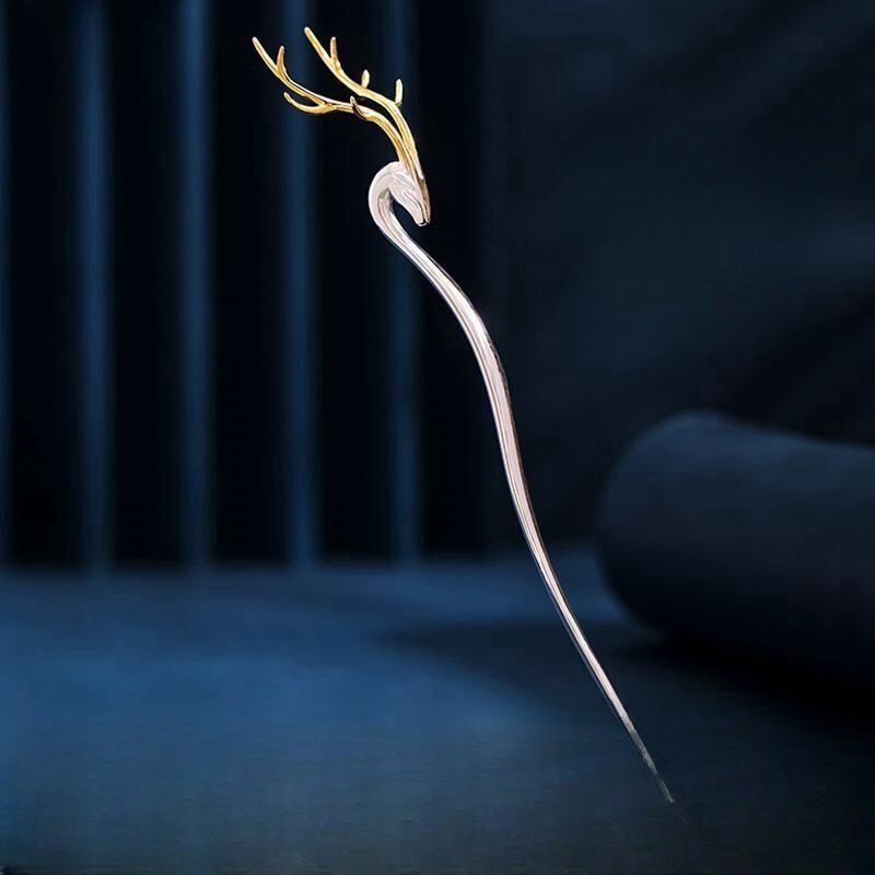 TEMU 1pc Chinese Antler Hairpin - Traditional Hair Stick Suitable For Braids, Buns & Updos, Elegant Hair Accessory For Weddings,, Cultural Events,