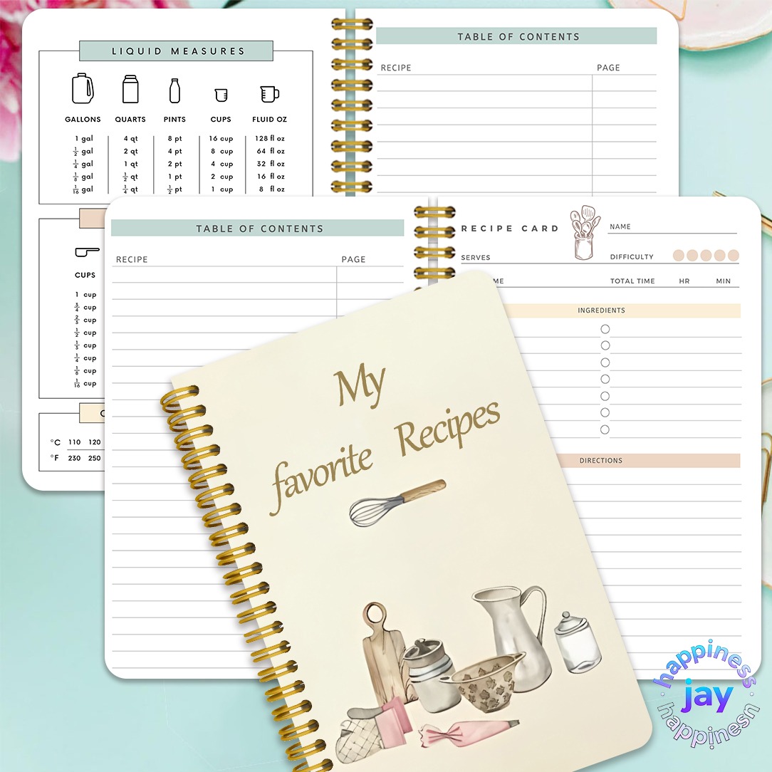TEMU A5 " Recipes" Notebook - Spiral-bound Recipe Journal For Home Cooks To Record Kitchen Dishes, Baking Recipes & Family Meal Ideas (5.5x8.3in)