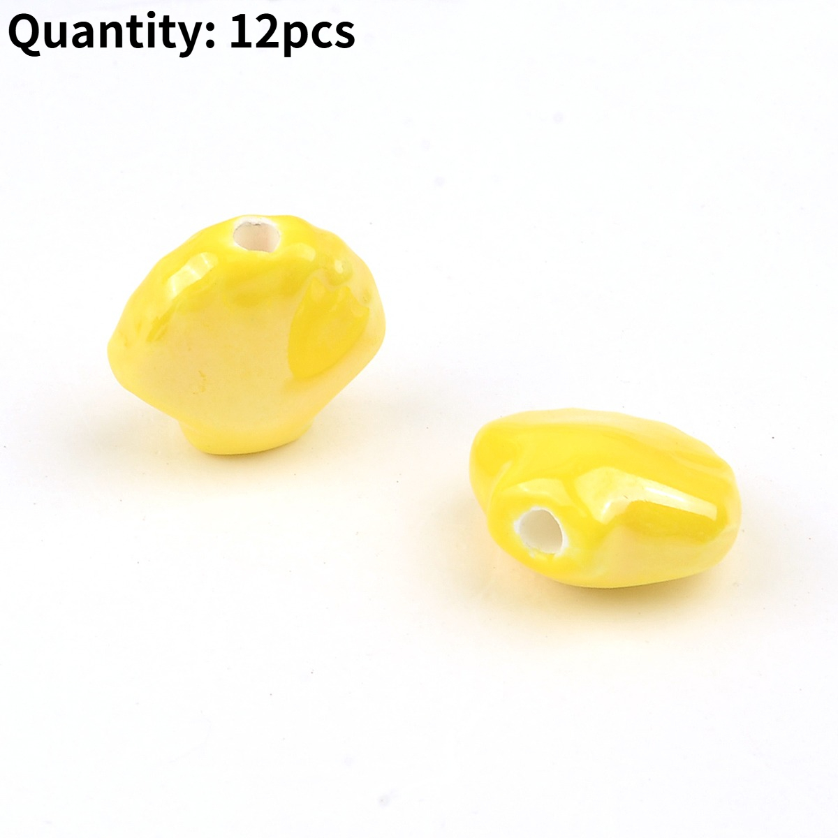 12pcs Scallop Shell Ceramic Beads for DIY Jewellery Making