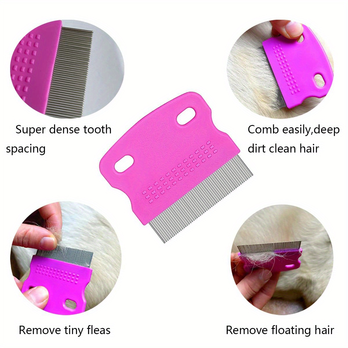 9 pet flea and   combs designed for removing tear stains from dogs and cats as well as eliminating eye   and floating hair this grooming comb set is suitable for   long haired and short haired cats   in blue rose red