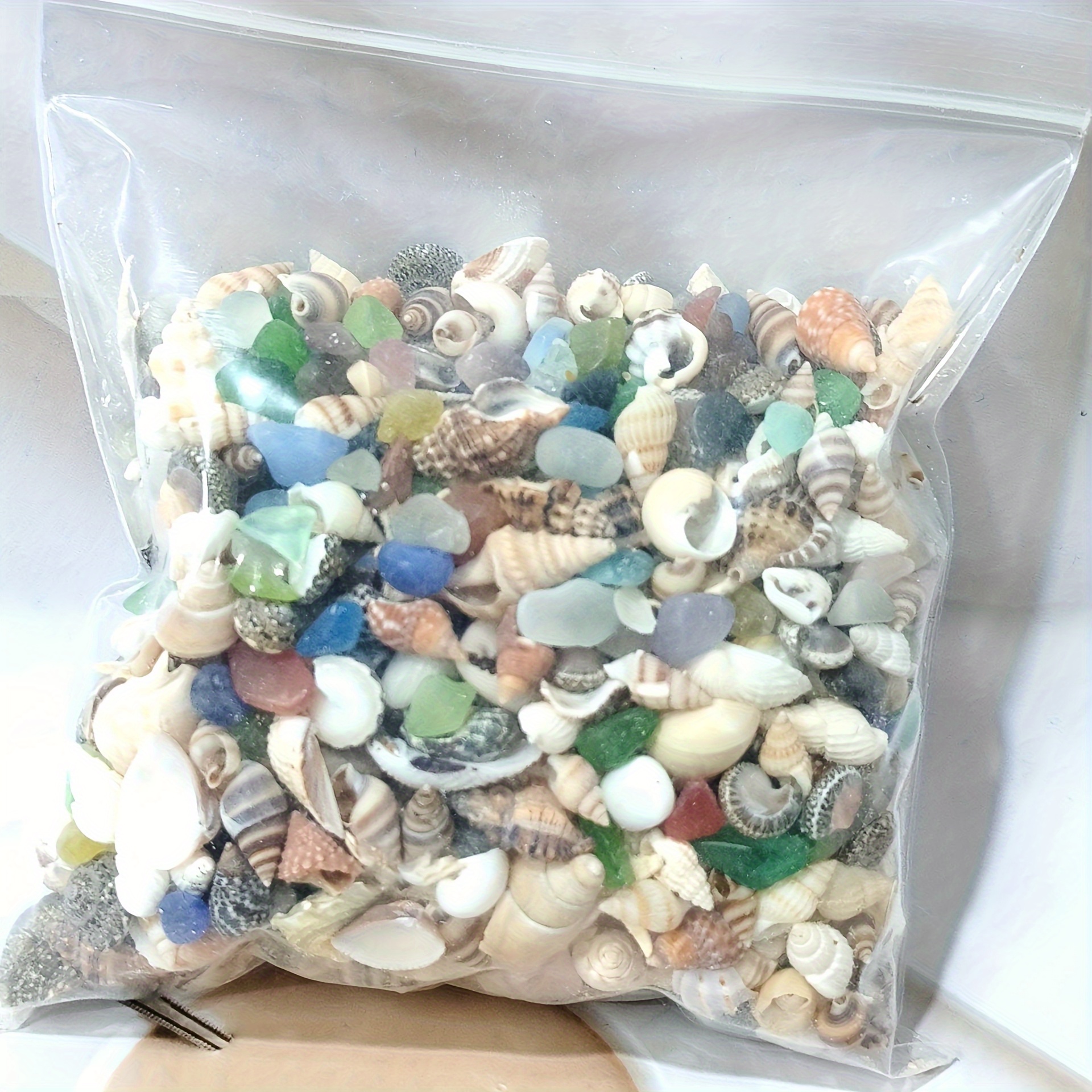 300g 200g set including sea glass colorful plastic decorative shells aquarium vase filler drift bottle aquatic landscaping beach party wedding decoration materials