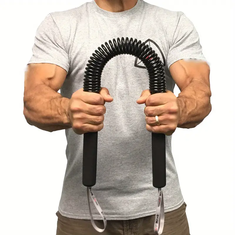 adjustable arm chest strength trainer 44 88 lbs multi purpose spring fitness tool for home gym indoor outdoor workouts black iron aluminum construction targets forearms chest back abs muscles muscle training equipment tool durable gym accessories Product details 4