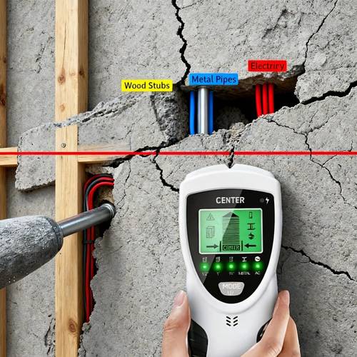 5in 1 stud detector with intelligent microprocessor chip and hd lcd display stud sensor beam finders for and edge of wood ac wire metal studs joist pipe
