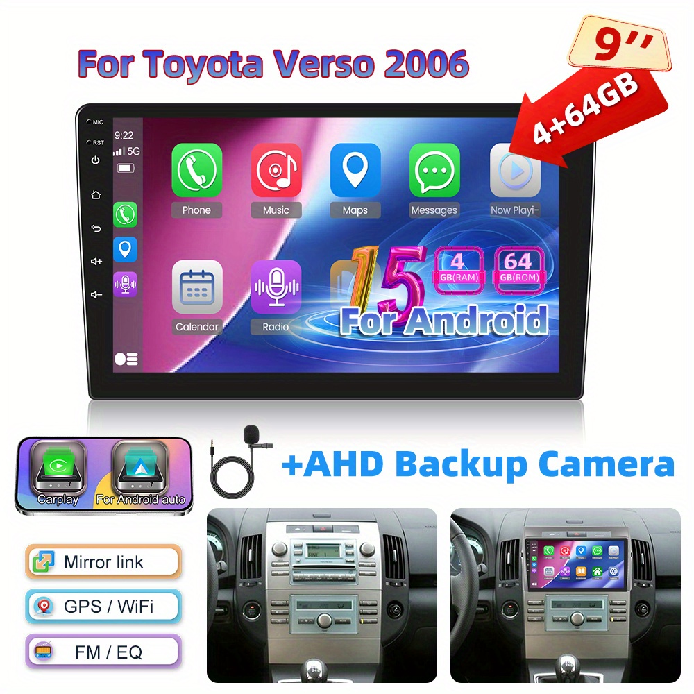 [4gb+64gb] 9" 15 Car Stereo Radio For 2006 / Auto 4k Touchscreen 5.0 Backup Camera Built-in Dsp Swc Fm Multi-language Support