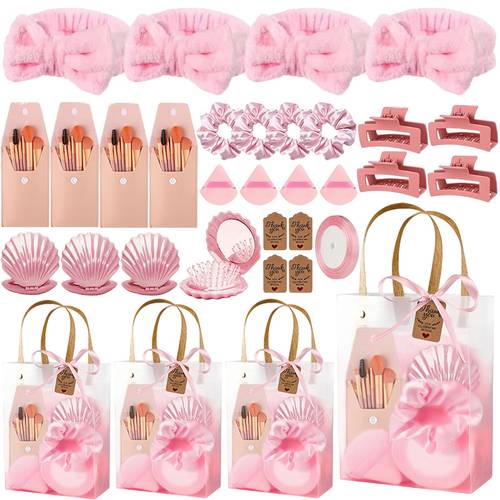 regalos para ella/él, para de baby showers, un cepillo para el cabello con un espejo compacto, borla para polvo, coletero, brochas de maquillaje de garra, bolsa de regalo, paquetes para baby showers, ocasiones especiales, adiciones para , regalos de para damas de honor
