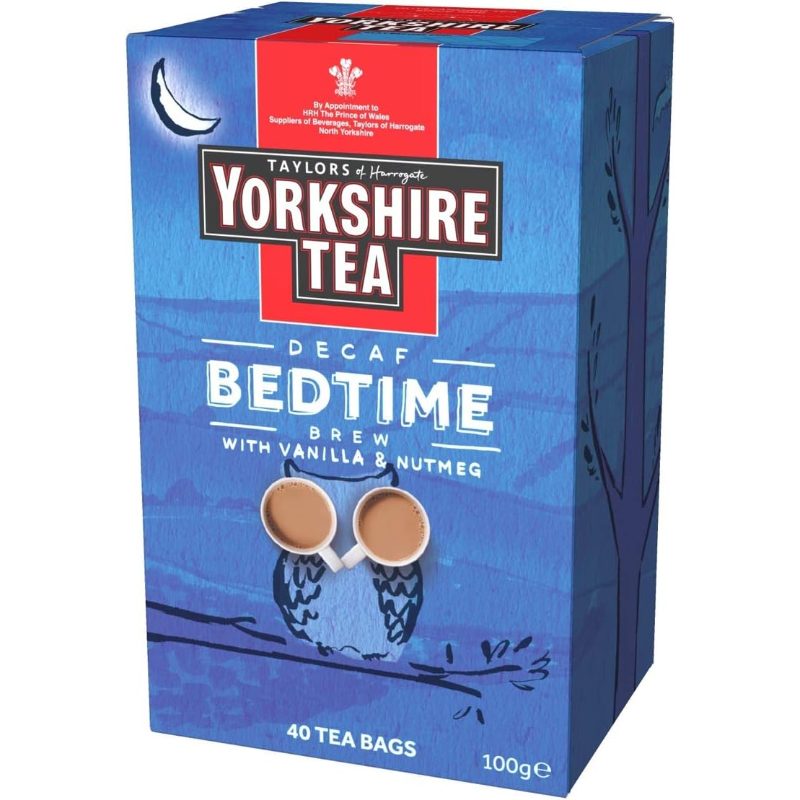 40 Bags Taylors of Harrogate Bedtime Brew | Decaf Tea with Vanilla & Nutmeg, Contains Other Tree Nuts