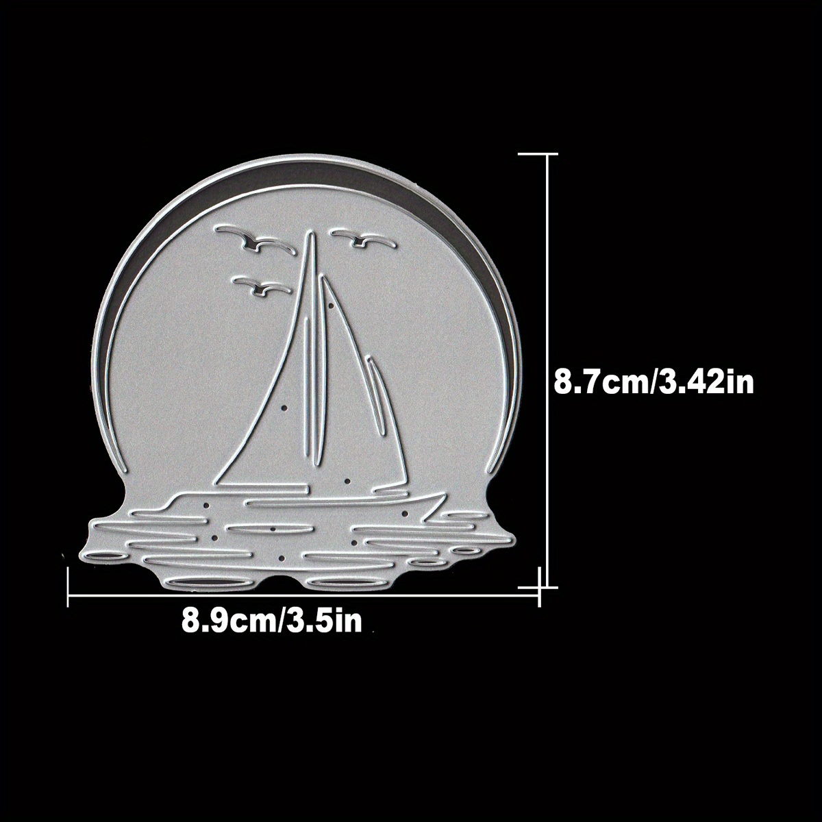 Image of Original Sunset Sea Surface With Sailboat And Seagull Metal Cutting Dies Cut Die Birthday Wedding Decoration Paper Craft Mould Diy Scrapbooking & Stamping Stencils Supplies