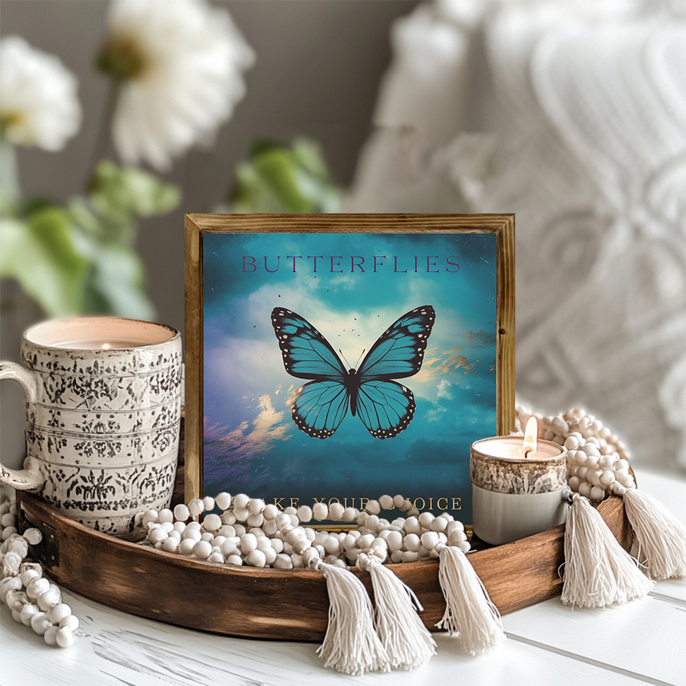 Motivational Inspirational Gift For Women Butterfly Decor