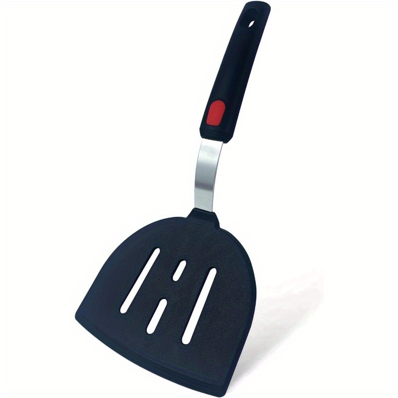 1pc Kitchen Silicone Fish Spatula Turner Wide Pancake Spatulas For Nonstick Cookware Pans Omelette Egg Spatula Heat-resistant Kitchen Silicone Utensils (black)
