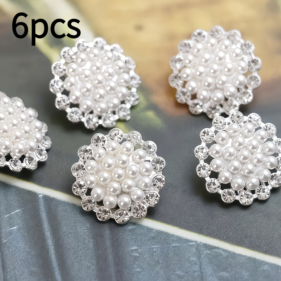 TEMU 6 Elegant -decorated Buttons- Perfect For Clothing, Luggage, And Crafts- Ideal For Shirts, Dresses, Jackets, Home Decor, And Decorative Button