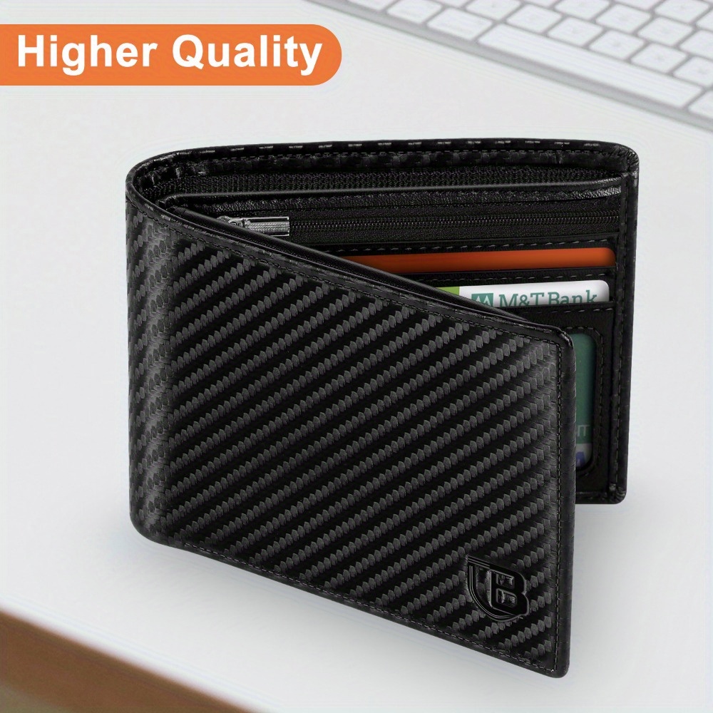 TEMU Mens Wallet, Rfid Blocking Wallet, Wallets Mens, Bifold Wallet, Flip Wallet, Wallets For Men, Slim Bifold Wallet, 2 Id Window Wallet, Fiber Pu