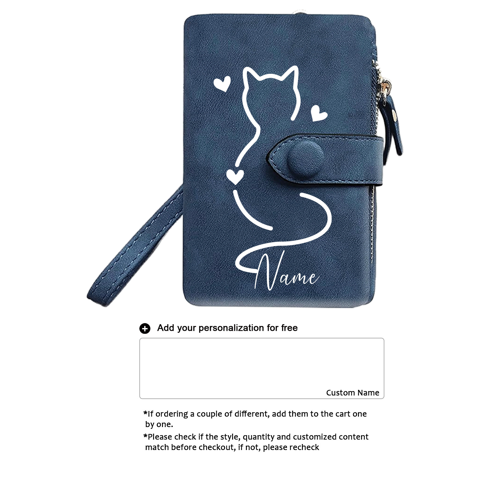 TEMU 1pc, Customized Wallets For Women, Small Bifold Rfid Soft Wallets, Ladies' Billfold Mini Wristlet Clutch, Adorable Zipper Coin Purse With Wrist