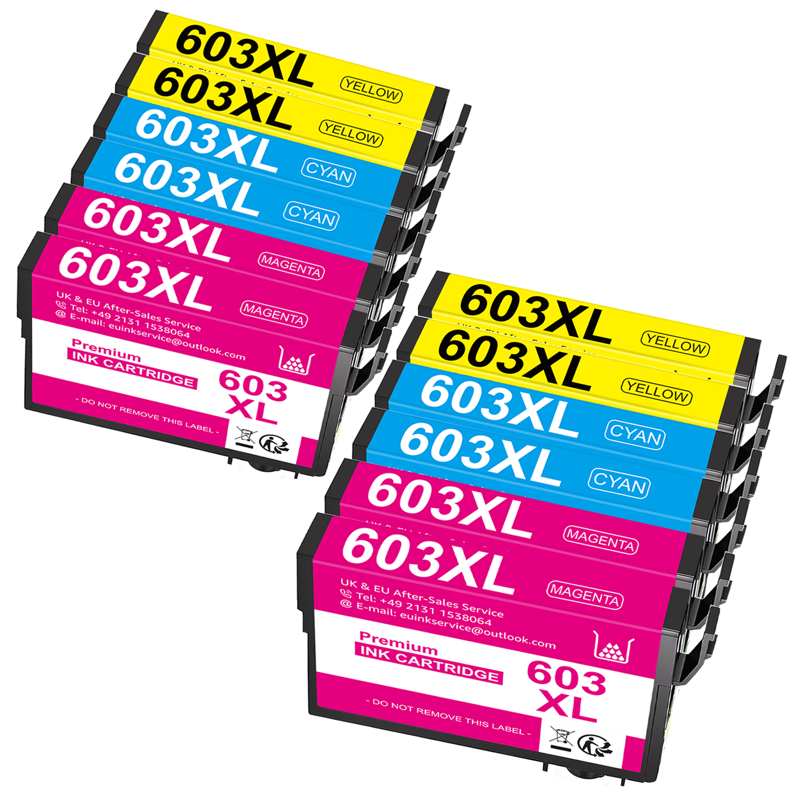 Image of 603xl Printer Cartridges Compatible 603 Ink Cartridges For Xp 3100 Xp-3200 Home Xp-2100 Xp-2105 Xp-2150 Xp-2155 Xp-3100 Xp-3105 Xp-3150 Xp-3155 Workforce Wf-2810 2830 (pack Of 12)