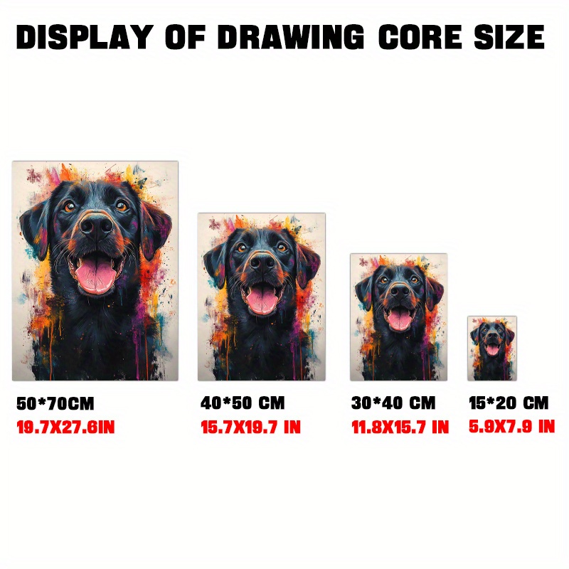 E-shop 2D Flach, 2D Flach, . Aquarell Hund Benutzerdefinierte Malerei, Rahmenloses Leinwandposter, Abstrakte Kunst