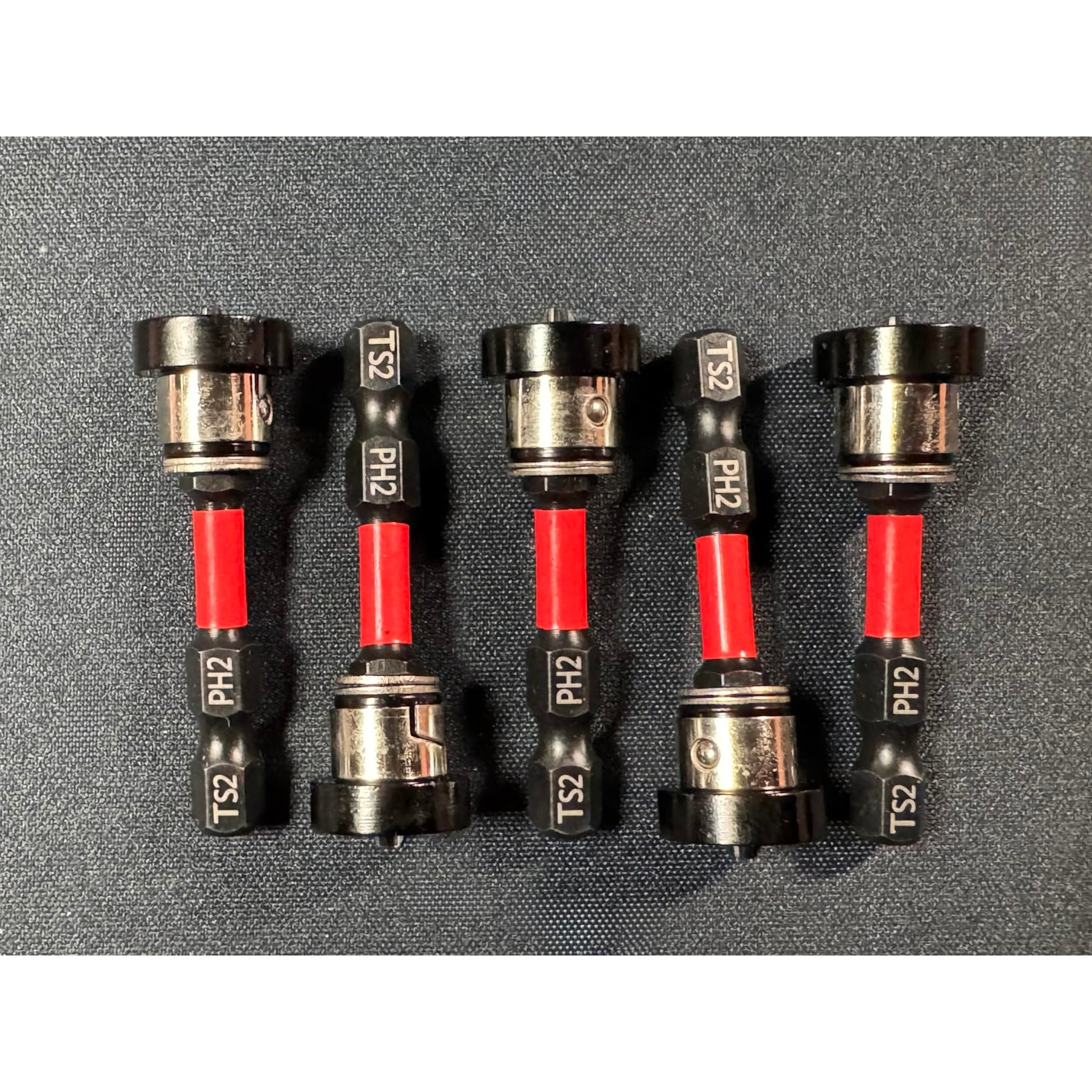 TEMU 5pcs Magnetic Drywall Screw Setter Bits - Ph2 Depth-adjustable Driver Bits With Detachable Guide Ring, S2 1/4 Hex(5pcs 2)