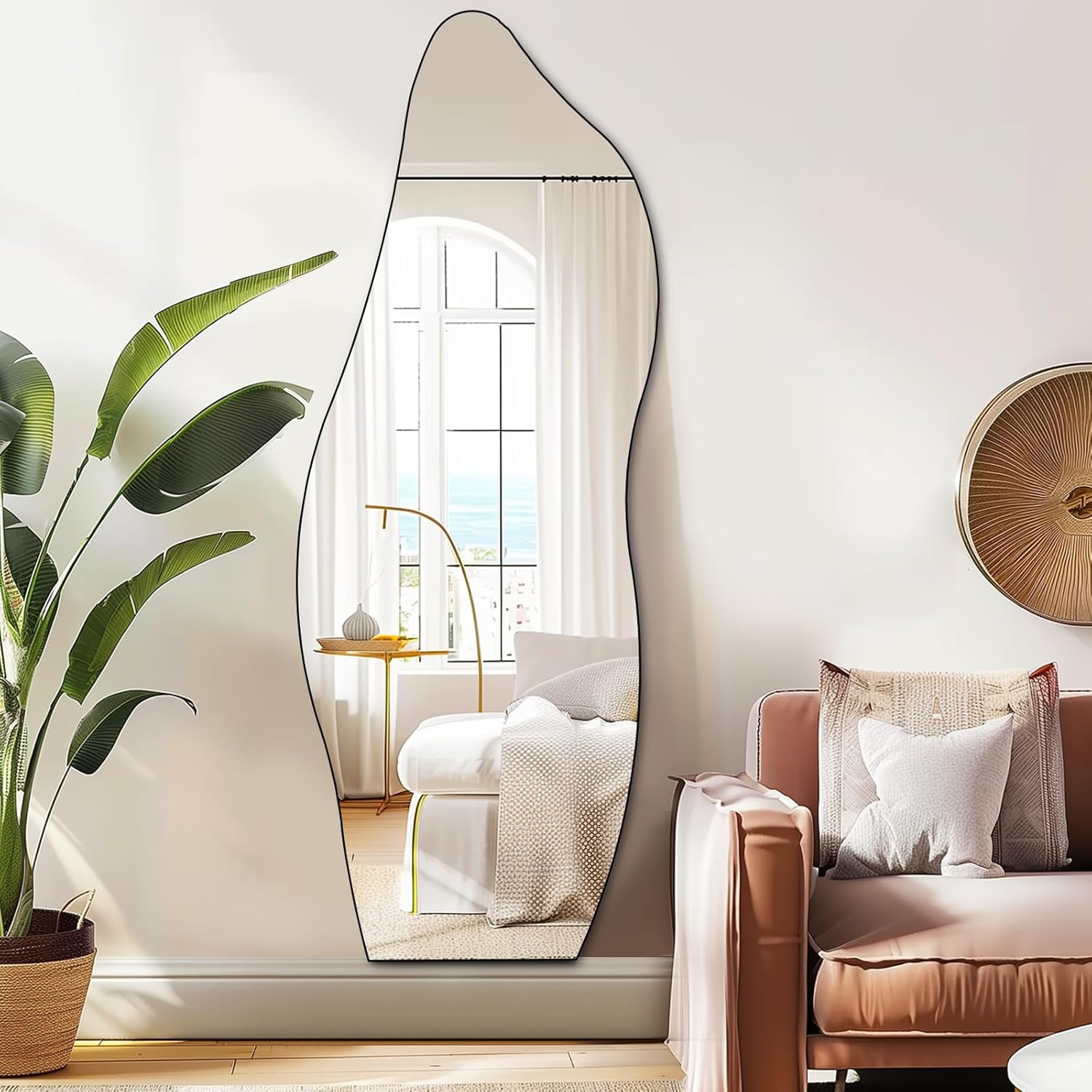 Acrylic Full-Length Wall-Mounted Mirror, Frameless Design