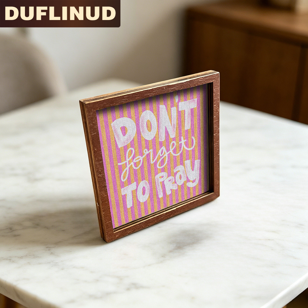 TEMU Inspirational Quote Fridge Magnet, Mini Decorative Painting, Micro Decorative Plaque With Pink Vertical Stripes And White Cursive Text, Wooden