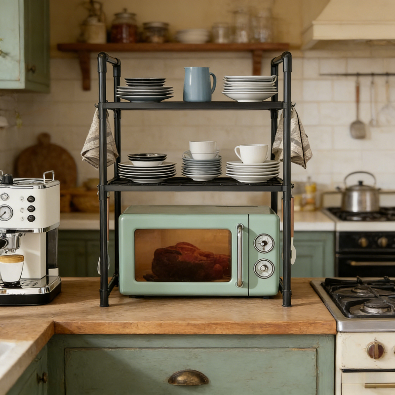 High-quality, Installation-free, Movable Multi-tier Kitchen Storage Rack. Easily Organizes,, Rice Cookers, and Potted Plants, Freeing up Valuable Countertop Space. Nordic Minimalist Style, a Practical Must-have for Any Home. Suitable for Holiday
