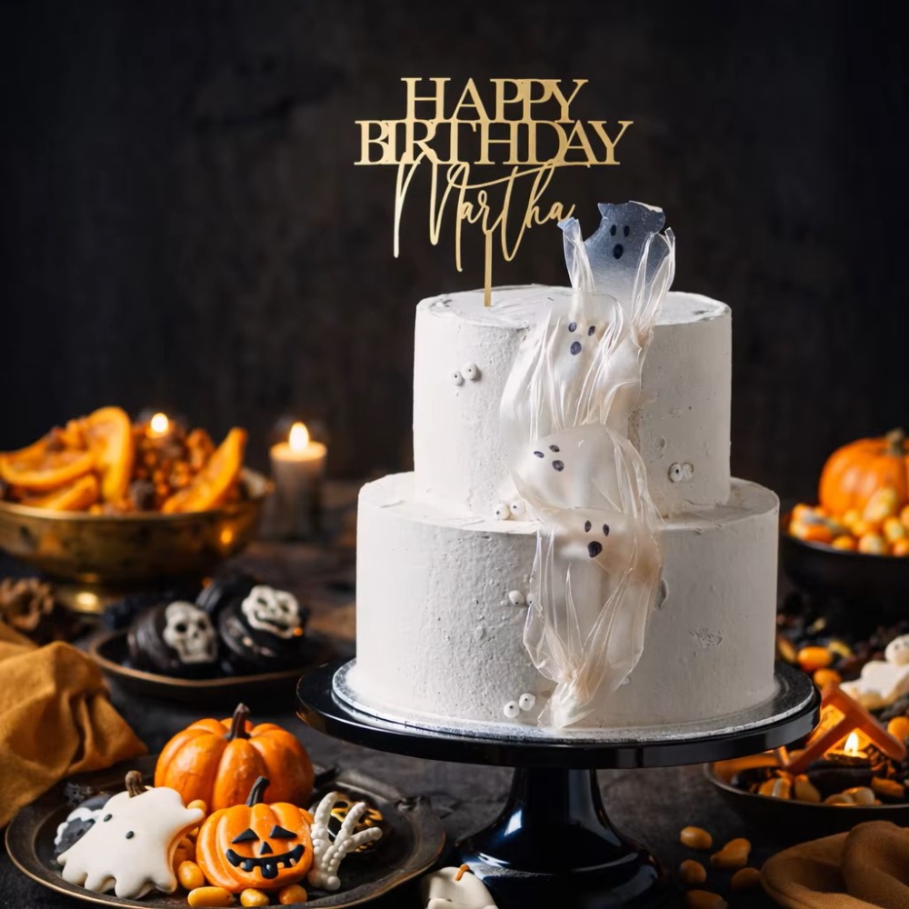 TEMU 1pc Personalized Custom Acrylic Birthday Cake Topper, Customizable With Name. No Power Supply Needed For Use. Decorates Cakes To Attractive.
