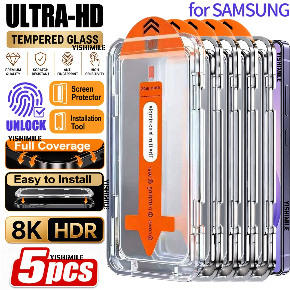 TEMU 5pcs High-definition Tempered Glass Screen Protectors For Galaxy S26 Ultra/s26 /s26fe/s25 Ultra/s25 /s25/s24 Ultra/s24 /s24/s23/s22, Scratch