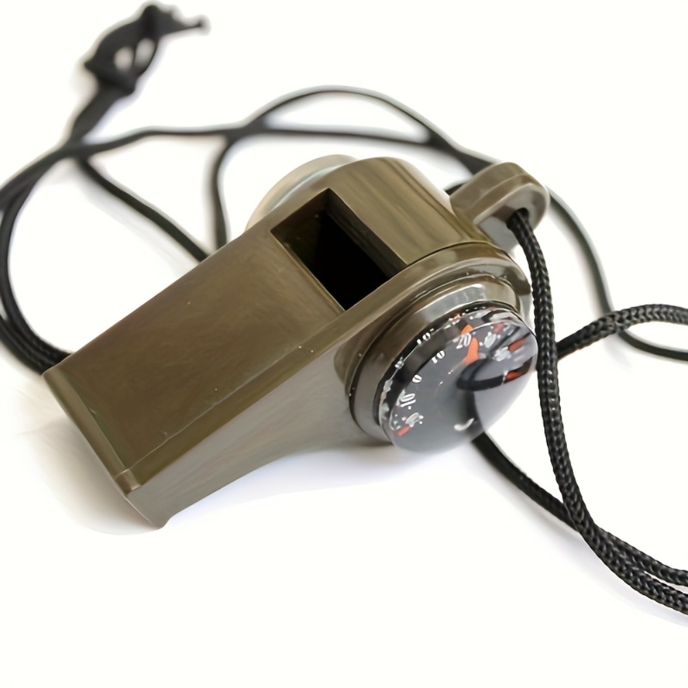 Durable 3-in-1 Emergency Survival Whistle Set with Compass and Thermometer